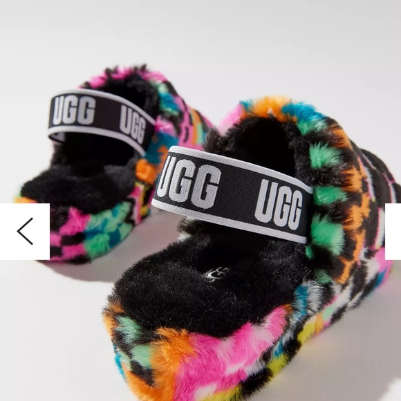 UGG Fluff Yeah Check Slide Sandals Size 8 - Picture 3 of 15